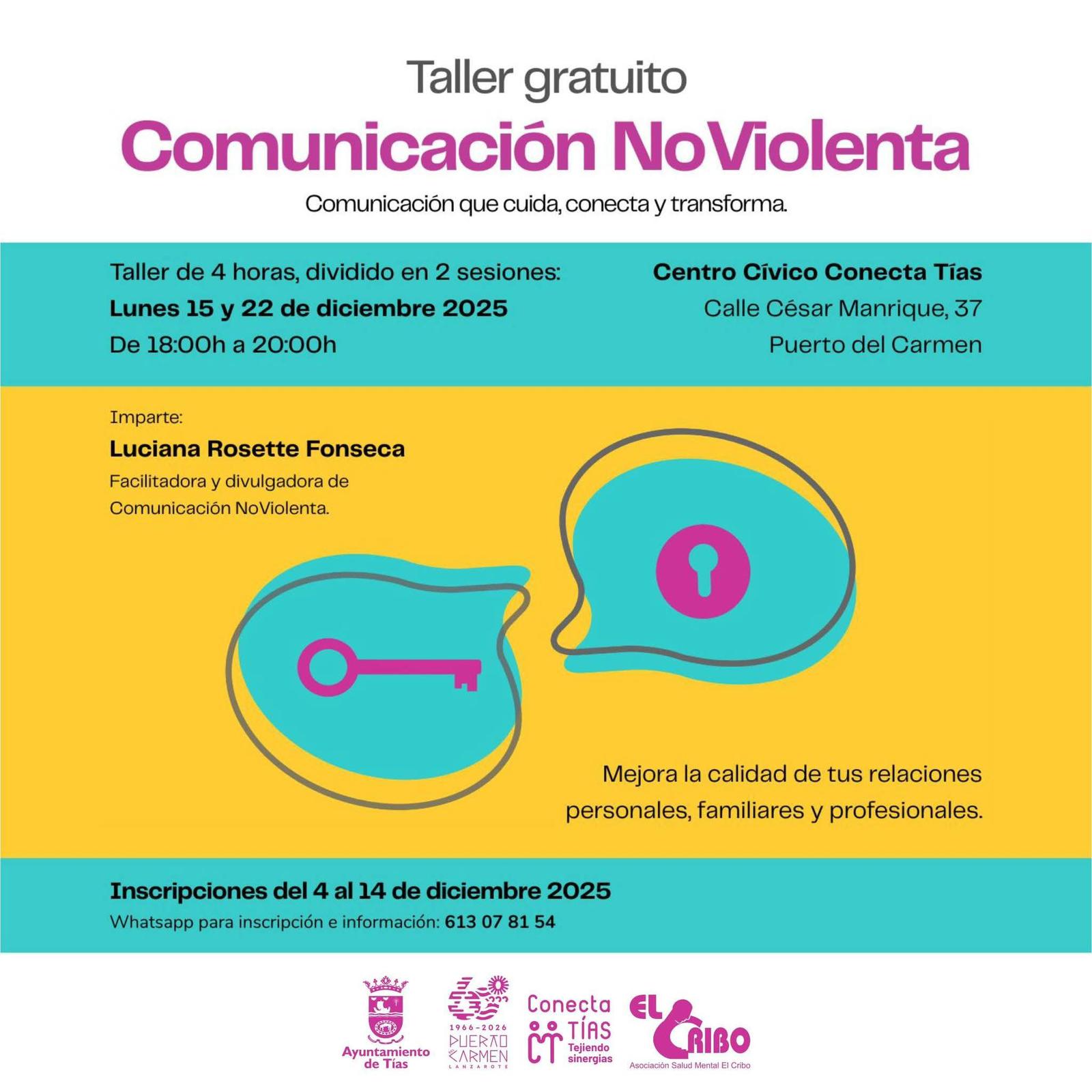 Taller gratuito Comunicación NoViolenta Tías Lanzarote